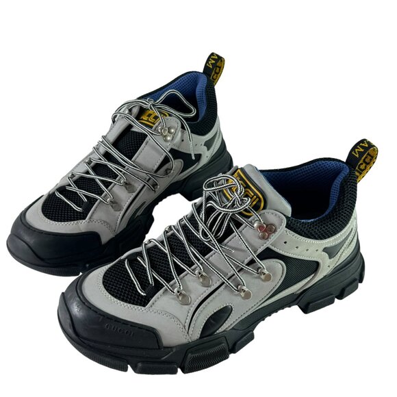 GUCCI Gray Leather Mesh Flashtrek Men Sneakers Made in Italy 11UK / 11.5US - Picture 3 of 13